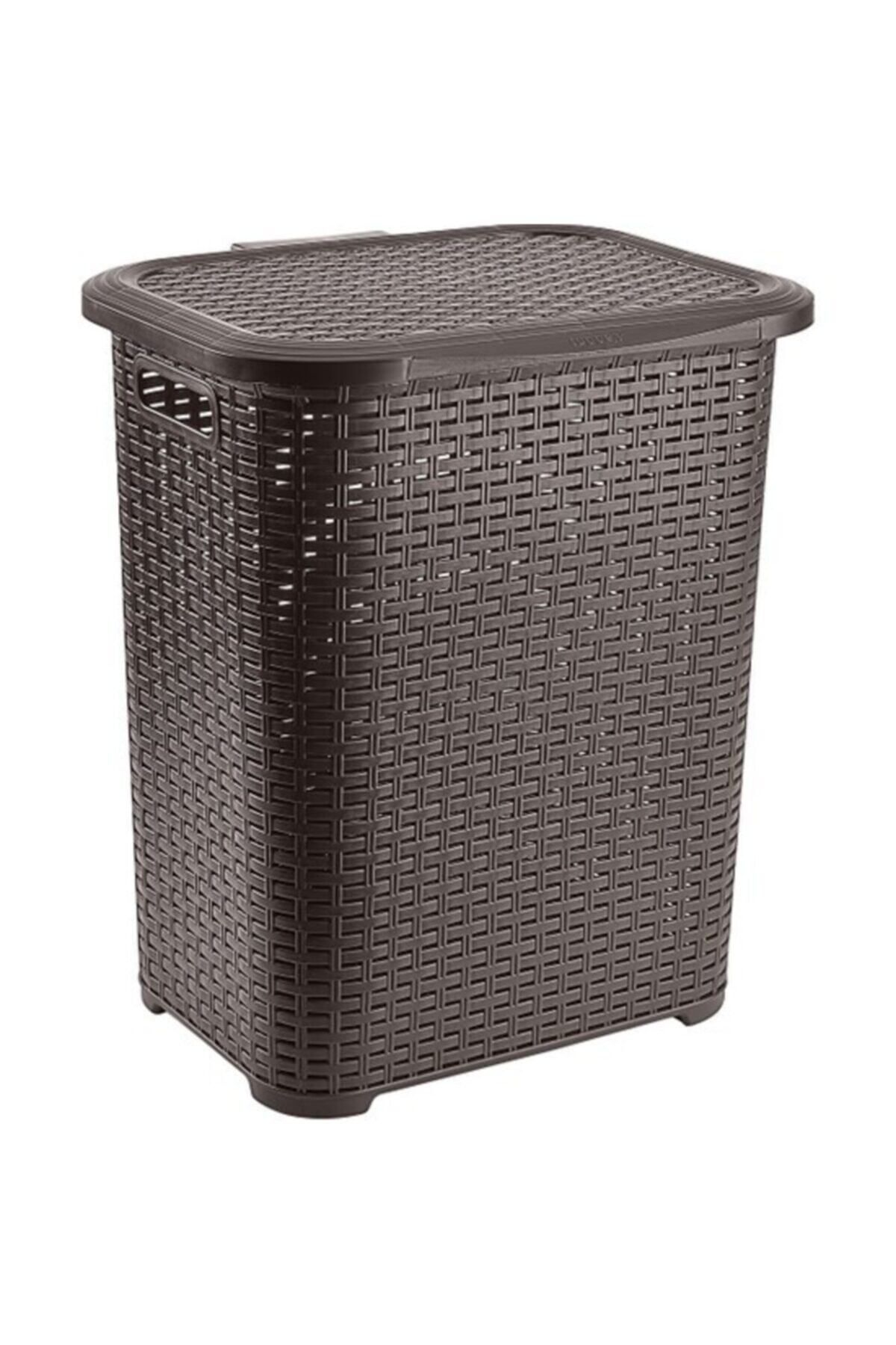 SCRATCH ANET Eko Rattan Kirli Çamaşır Sepeti 45 Litre Kahverengi