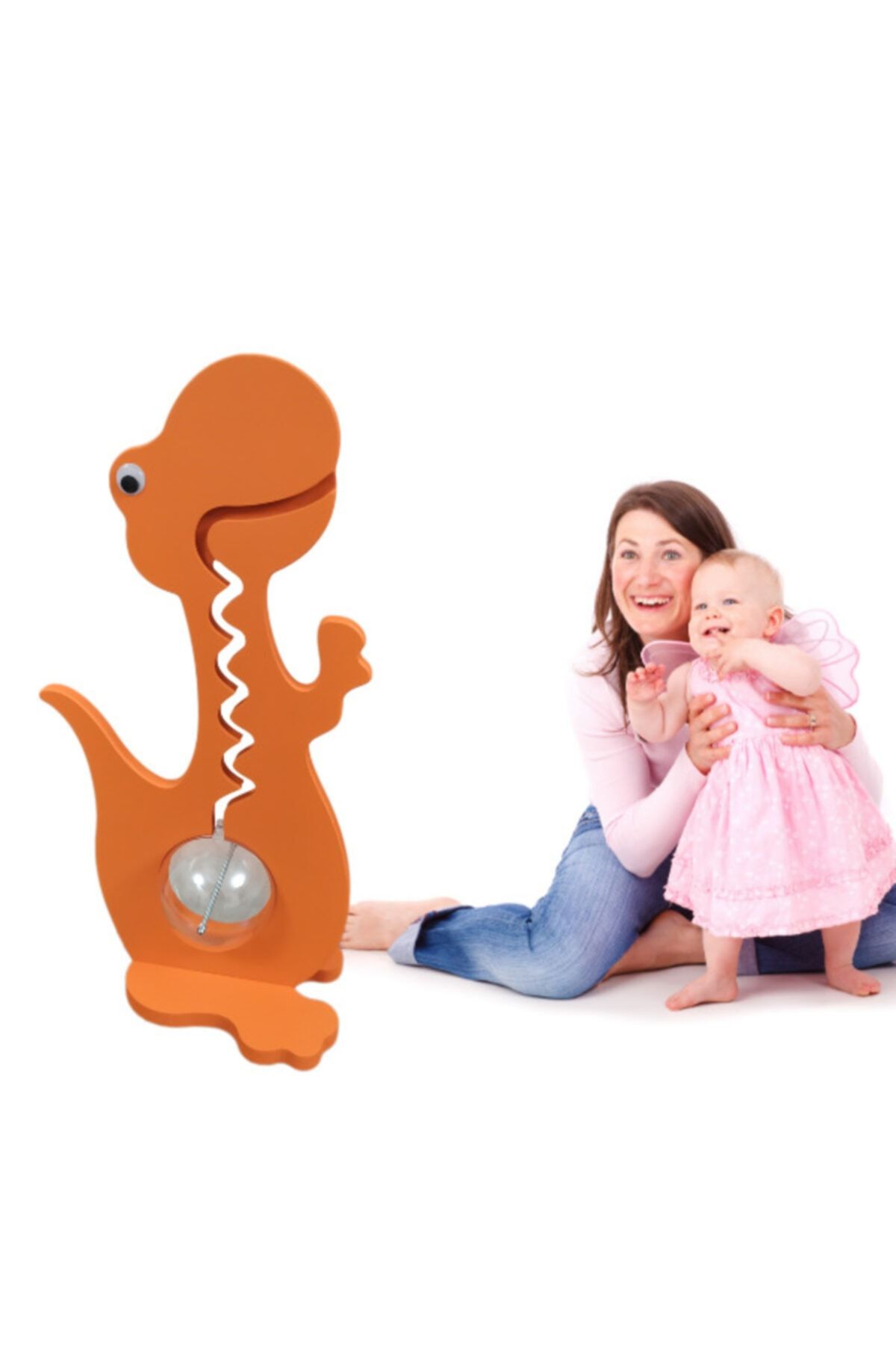 sevimlikumbara Ahşap Dinozor Dinazor Kumbara Boy 60cm Kalınlık 18mm Turuncu Renk