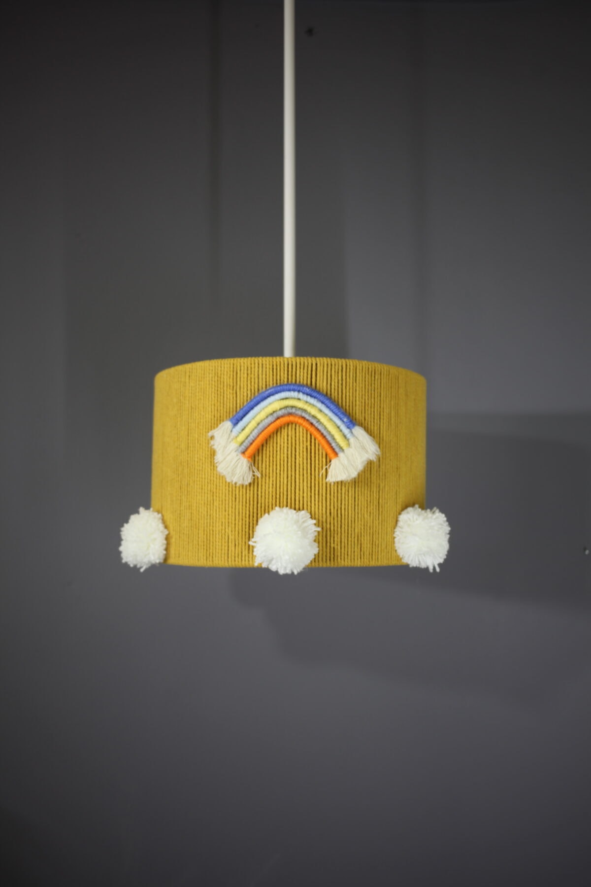 inka Makrome Avize Çocuk Bebek Odası Avize Gökkuşağı Ponpon Detaylı Avize