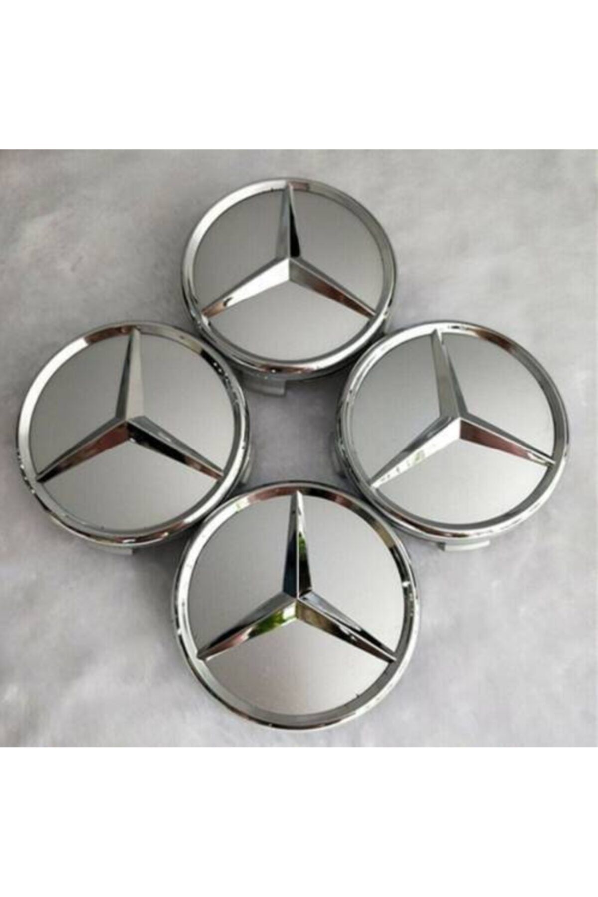 MERCEDES E Serisi Jant Göbeği-w210 Kasa-gümüş-krom-4 Adet-dıştan 7.5cm Içten 6.9cm-1996-2003 Model