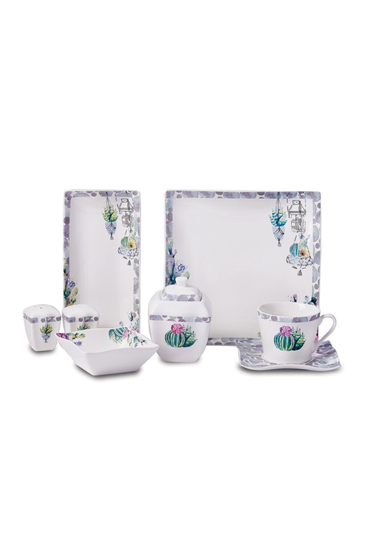 KORKMAZ Link Collection 28 Parça Kare Kahvaltı Takımı A8574