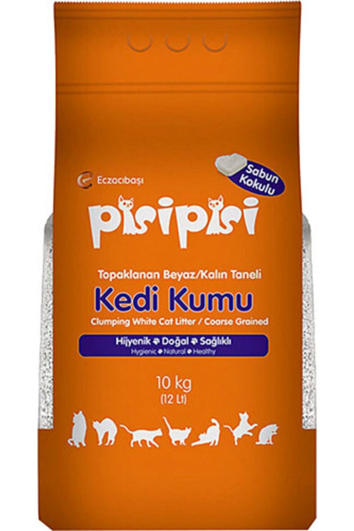 Pisipisi Sabun Kokulu Kalın Taneli Topaklaşan Kedi Kumu 10 Kg