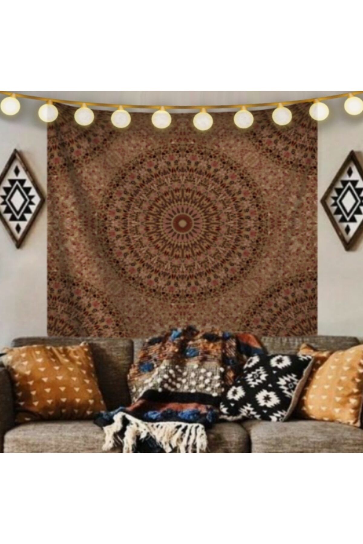 ALAMODECOR Mandala Model Duvar Örtüsü / Duvar Halısı / Duvar Halısı