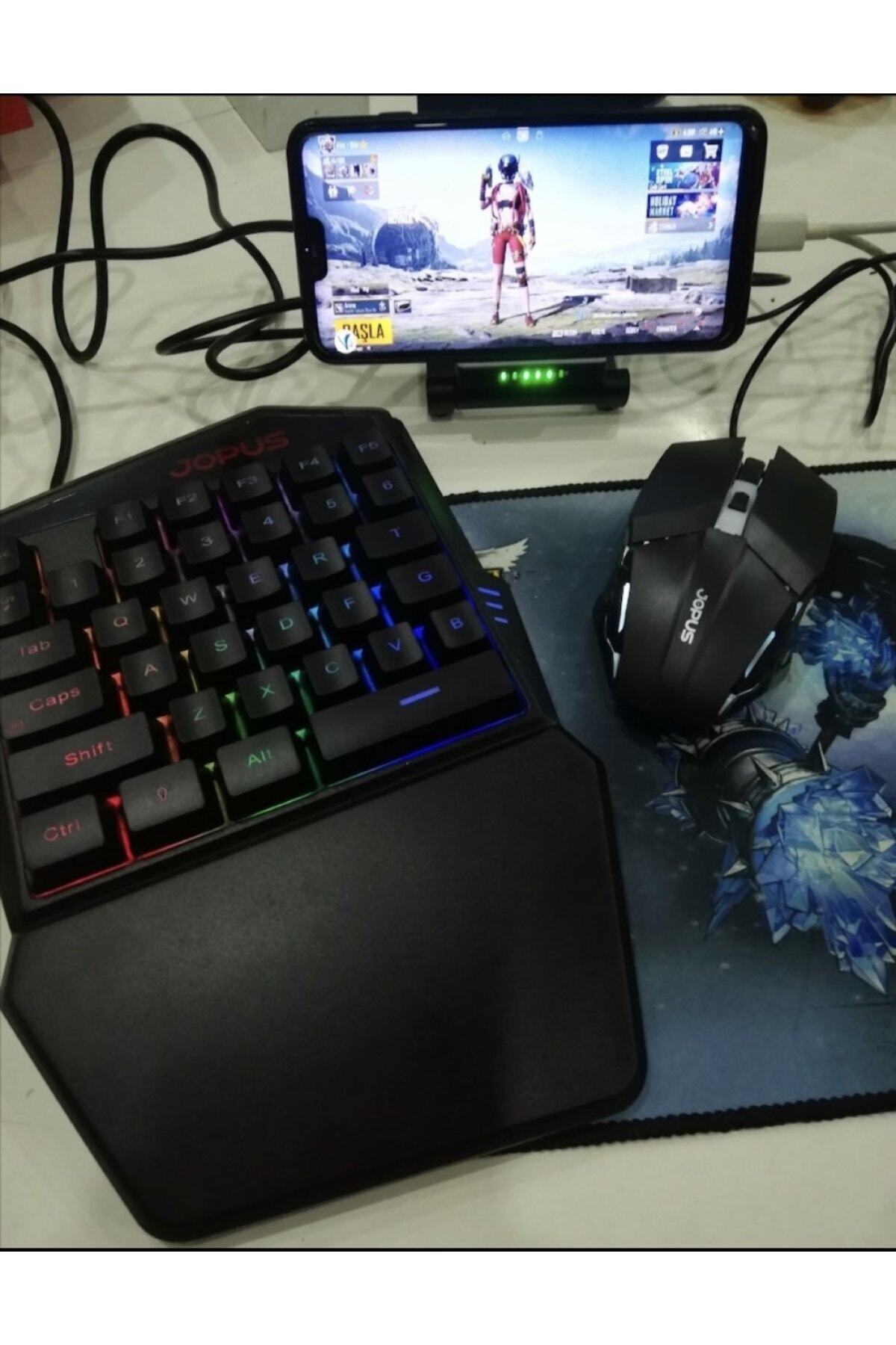 TEKNOPARKTA Pubg Fanlı Jopus Oyun Konsolu Klavye Mause Fare Gaming Set 3 In 1 Bluetooth