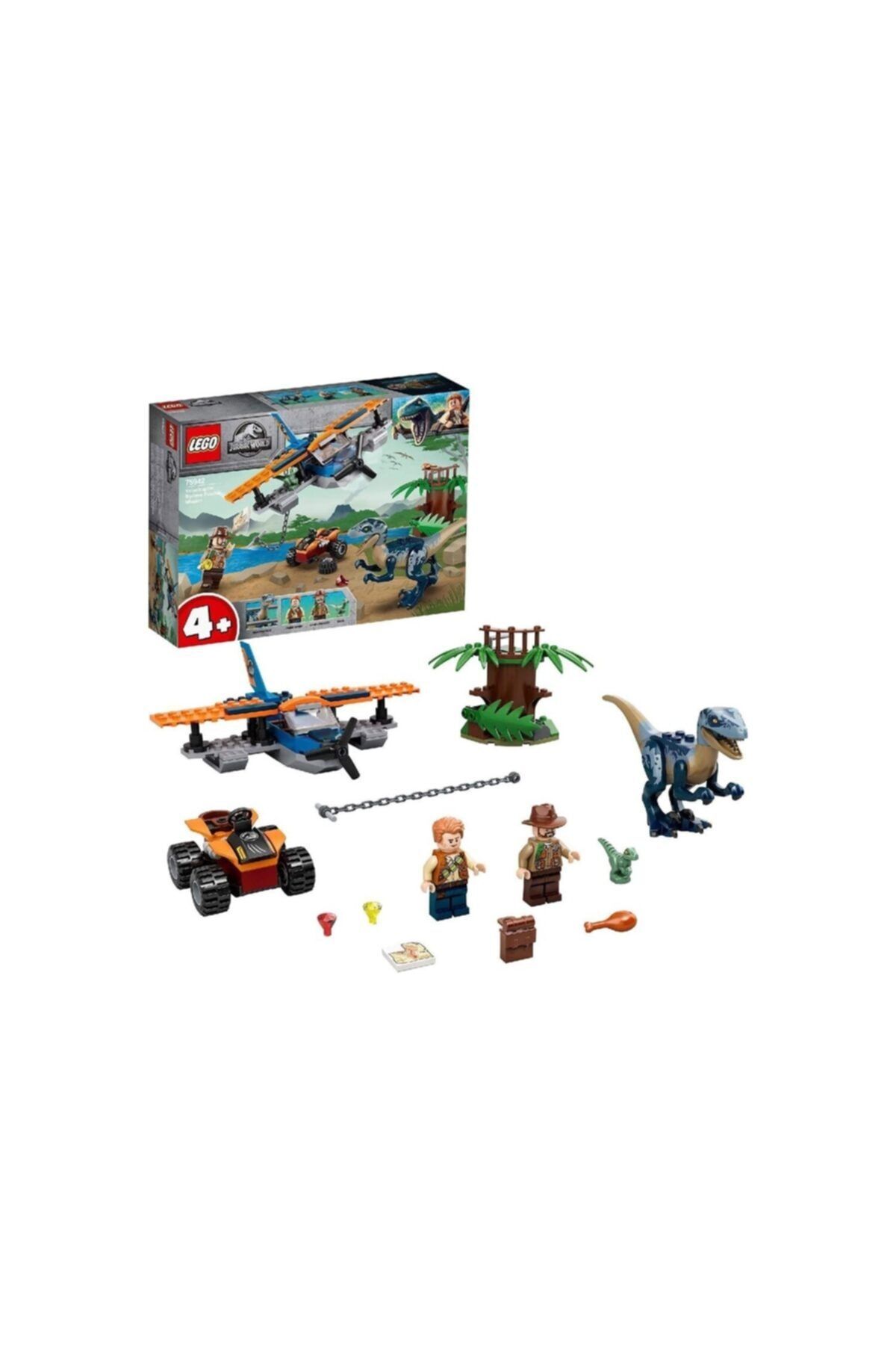 LEGO Jurassic World 75942 Velociraptor Uçakla Kurtarma Görev