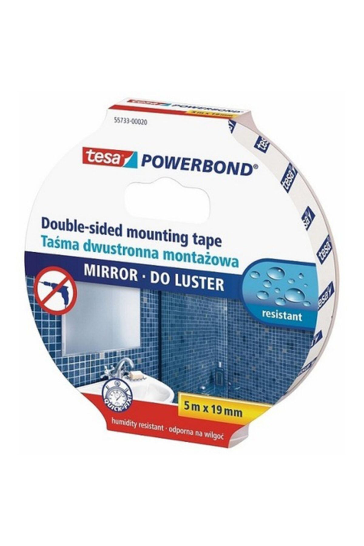 Tesa Tchibo Tesa® Powerbond® Ayna Çift Taraflı Montaj Bandı, 5M:19Mm 491073 - 1