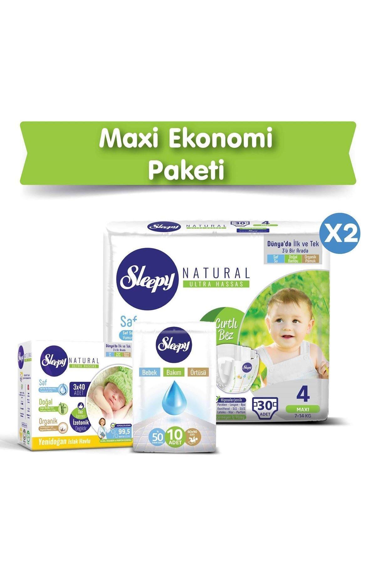 Sleepy Natural Bebek Bezi 4 Numara Maxi Ekonomi Paketi