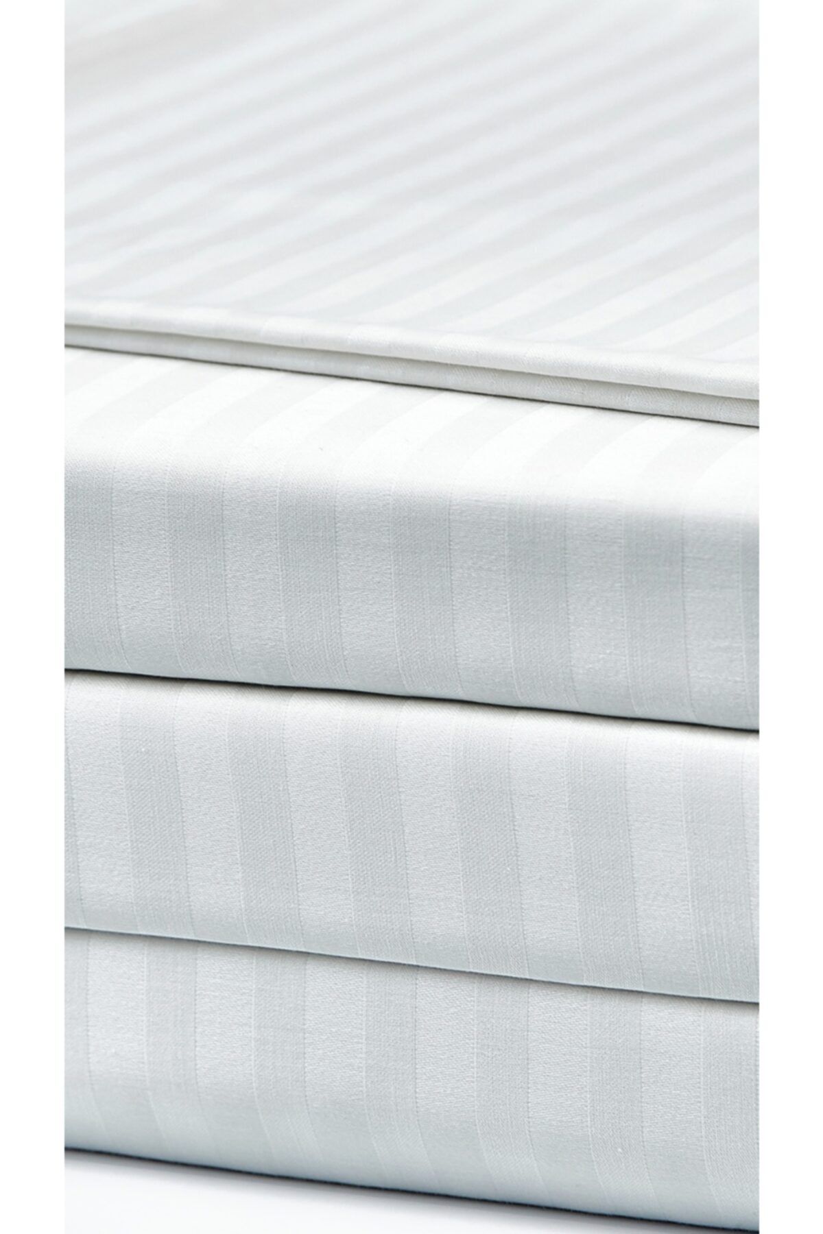 Otello Çizgili Saten Lastikli Fitted Çarşaf Tek Kişilik 84 Tel 100x200x22 cm
