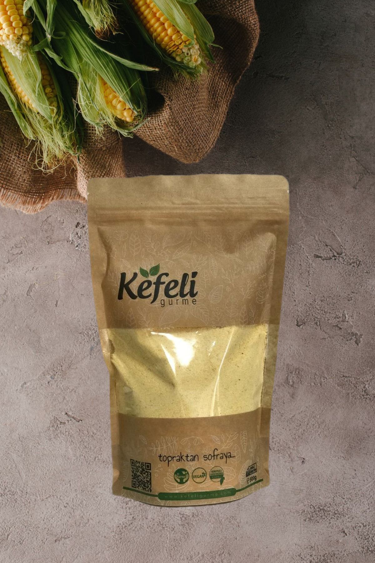 Kefeli %100 Katkısız Yerli Iyi Tarım Mısır Unu Doğal Üretim 500gr