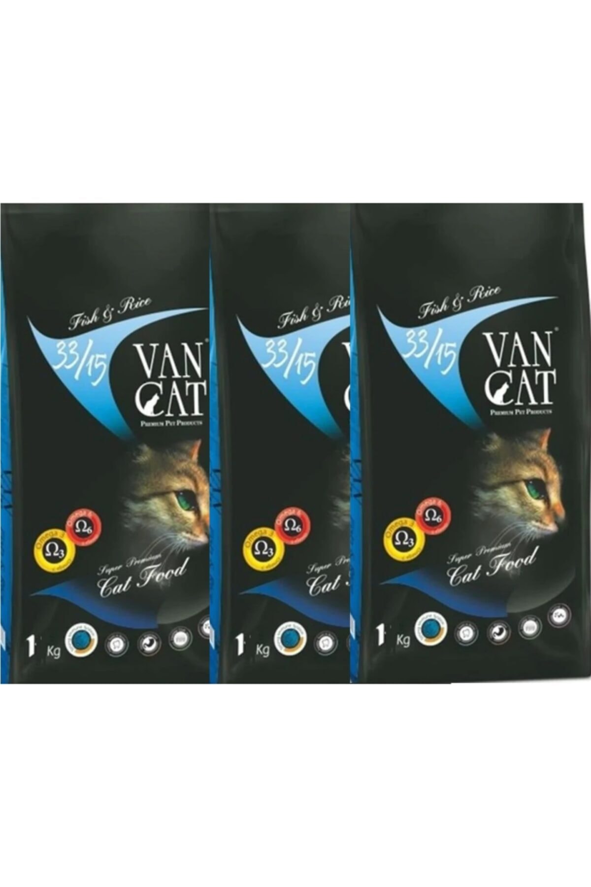 Vancat Kedi Maması Balıklı Pirinçli 1 Kgx3 Adet
