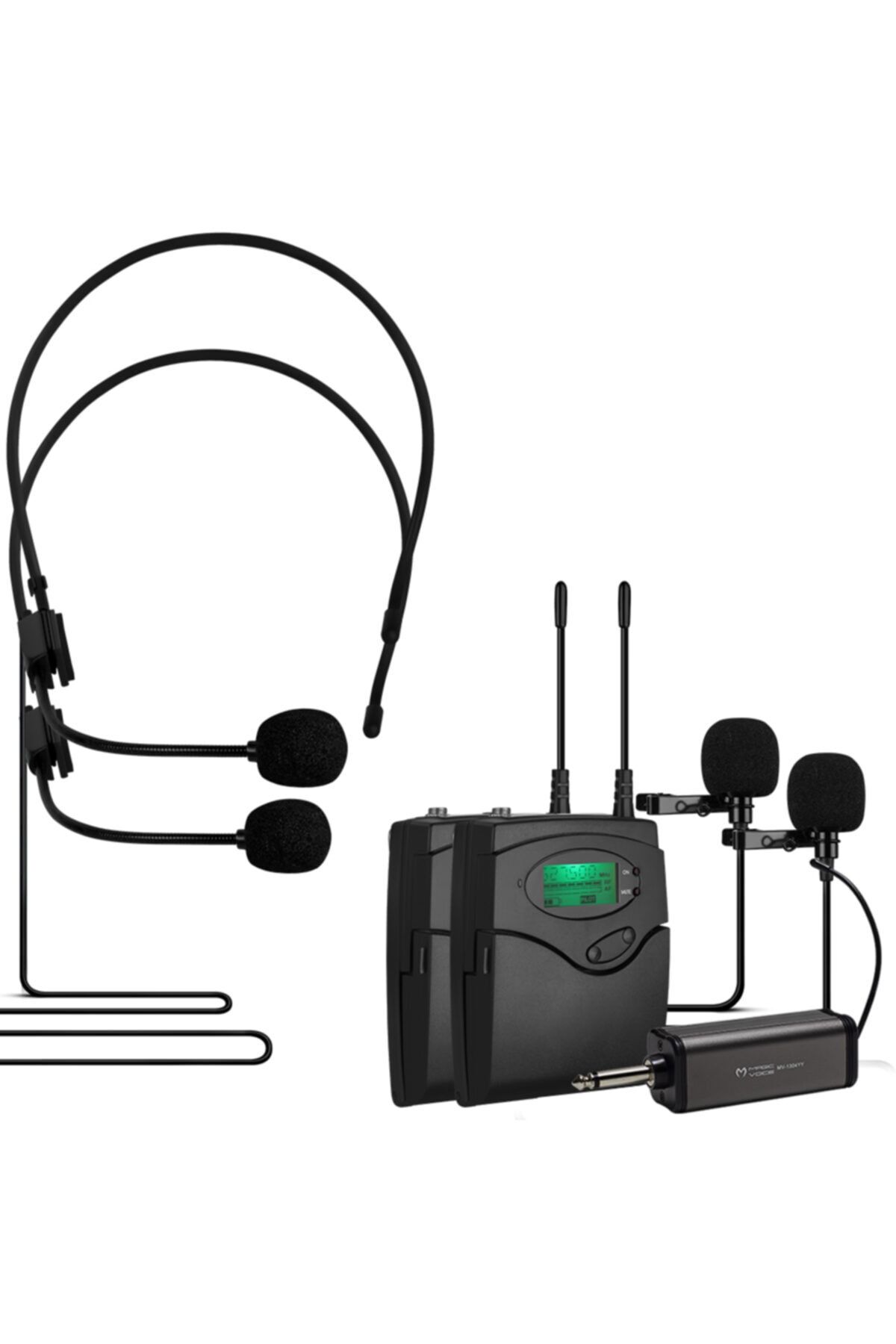 MagicVoice Mv-1304yy Uhf 2 Yaka + 2 Headset Kablosuz Telsiz Mikrofon