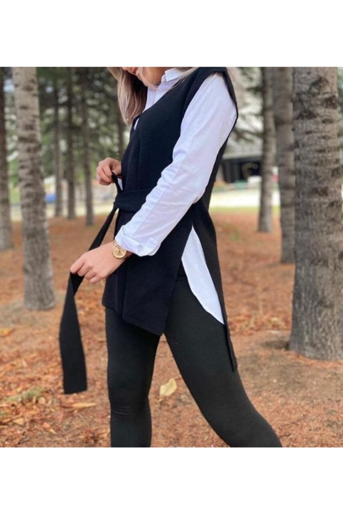 ragisland Kadın Siyah Kuşaklı Süveter