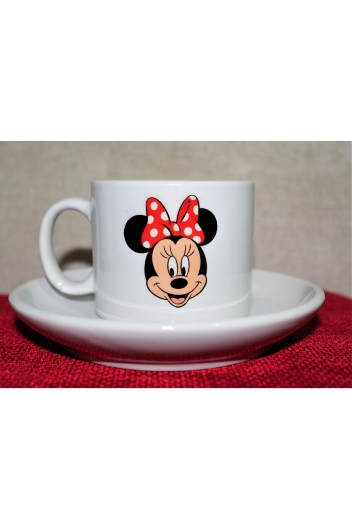 sevimlidükkan Beyaz Minnie Mause Nescafe Fincanı
