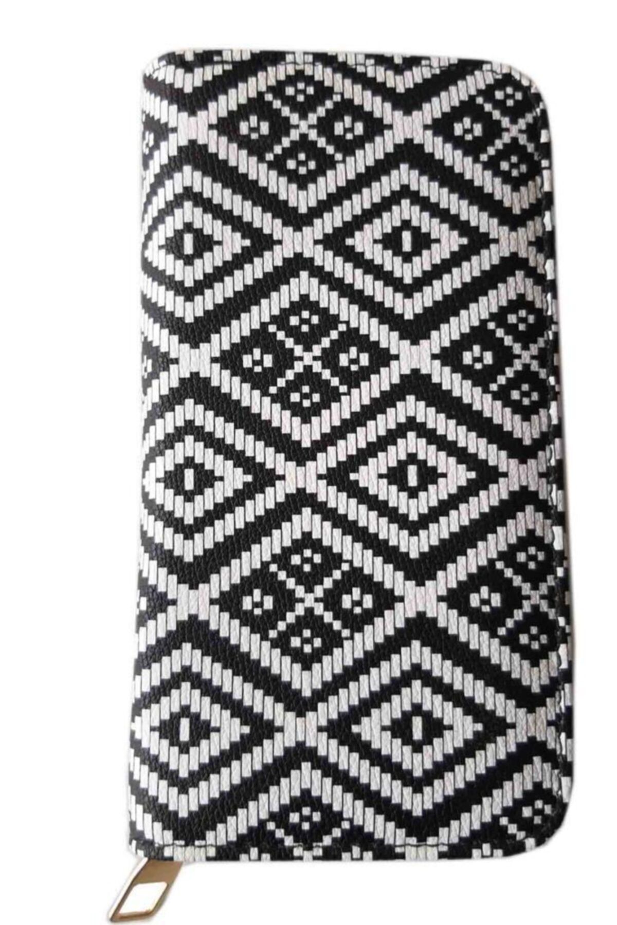 angel çanta aksesuar Renkli Tığ Cüzdanı Kilim Desen