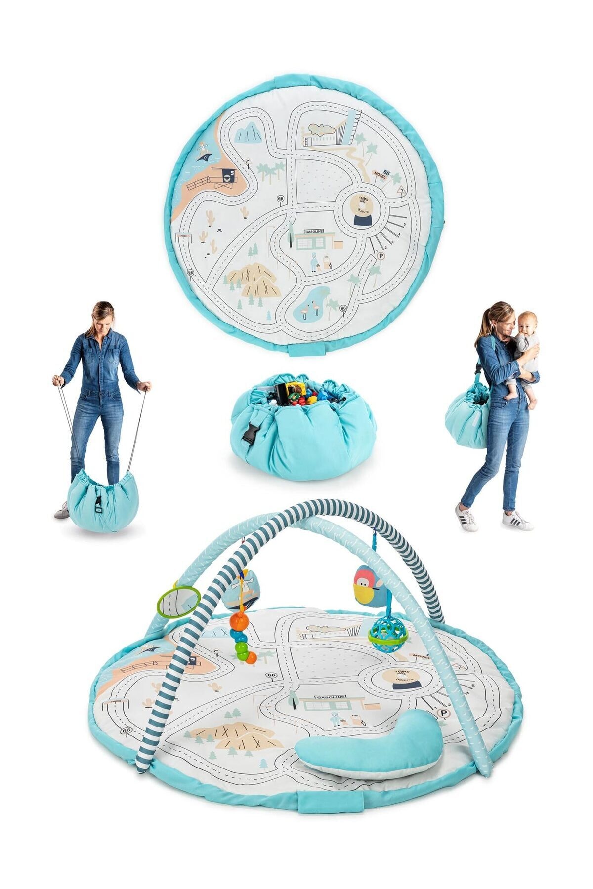 Elele Toys 3in1 Modo Bebek Oyun Halısı ve Oyuncak Çantası