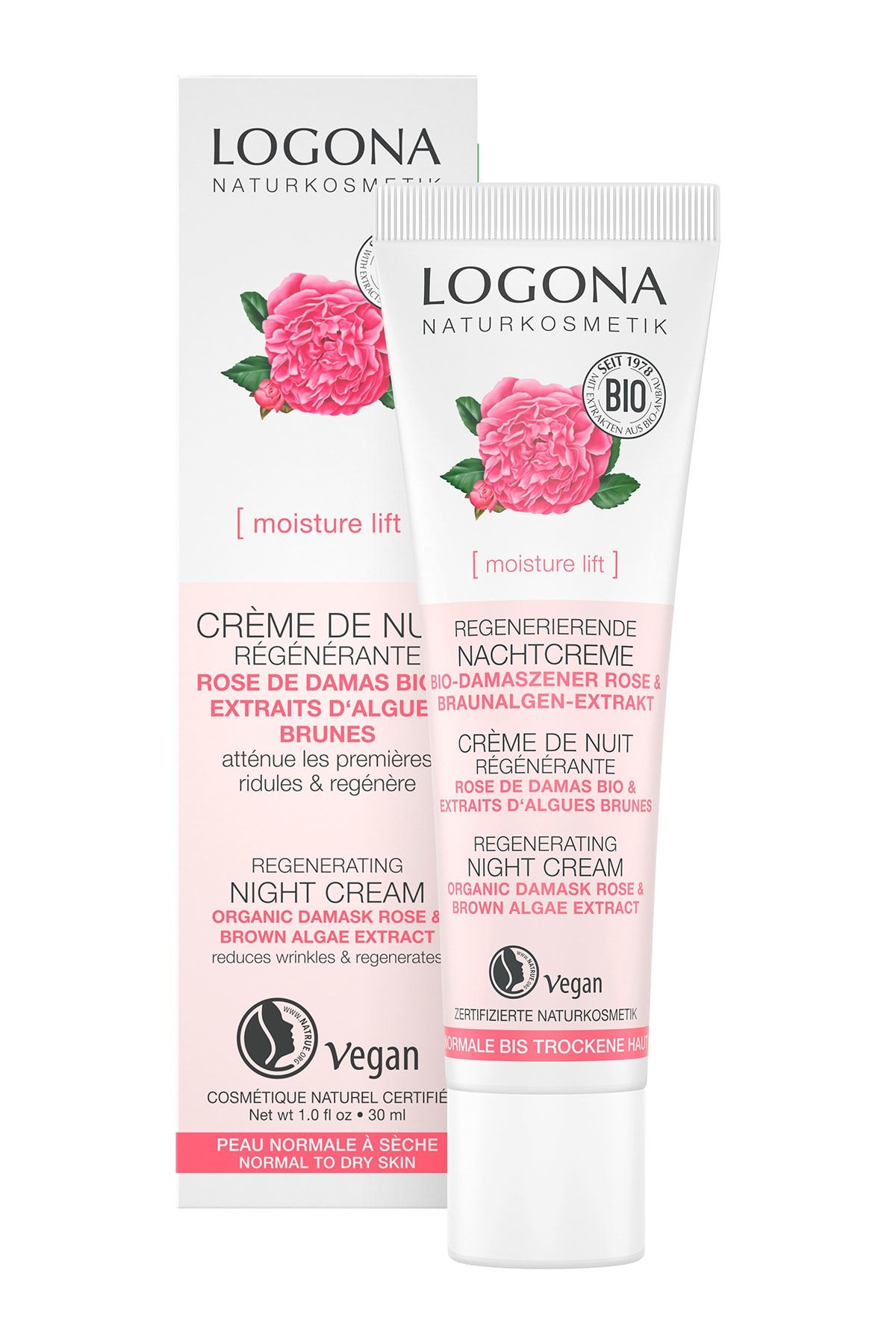 Logona Yenileyici Gece Kremi - Organik Gül Ve Deniz Yosunu Özlü 30ml