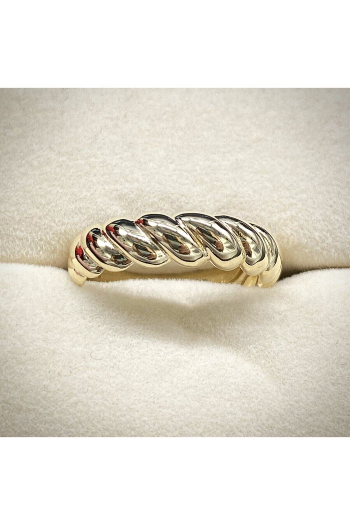 EYÜPSULTAN KUYUMCUSU 14 Ayar Altın Bombeli Burma Ince Yüzük Efgtu467