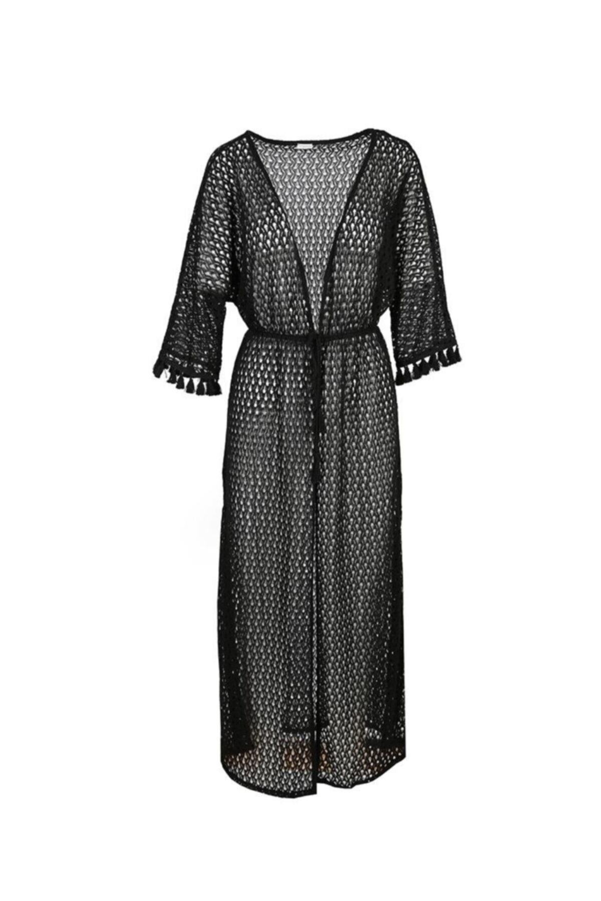 FIFTH SENSE Kadın Siyah Sunset Kimona Kaftan