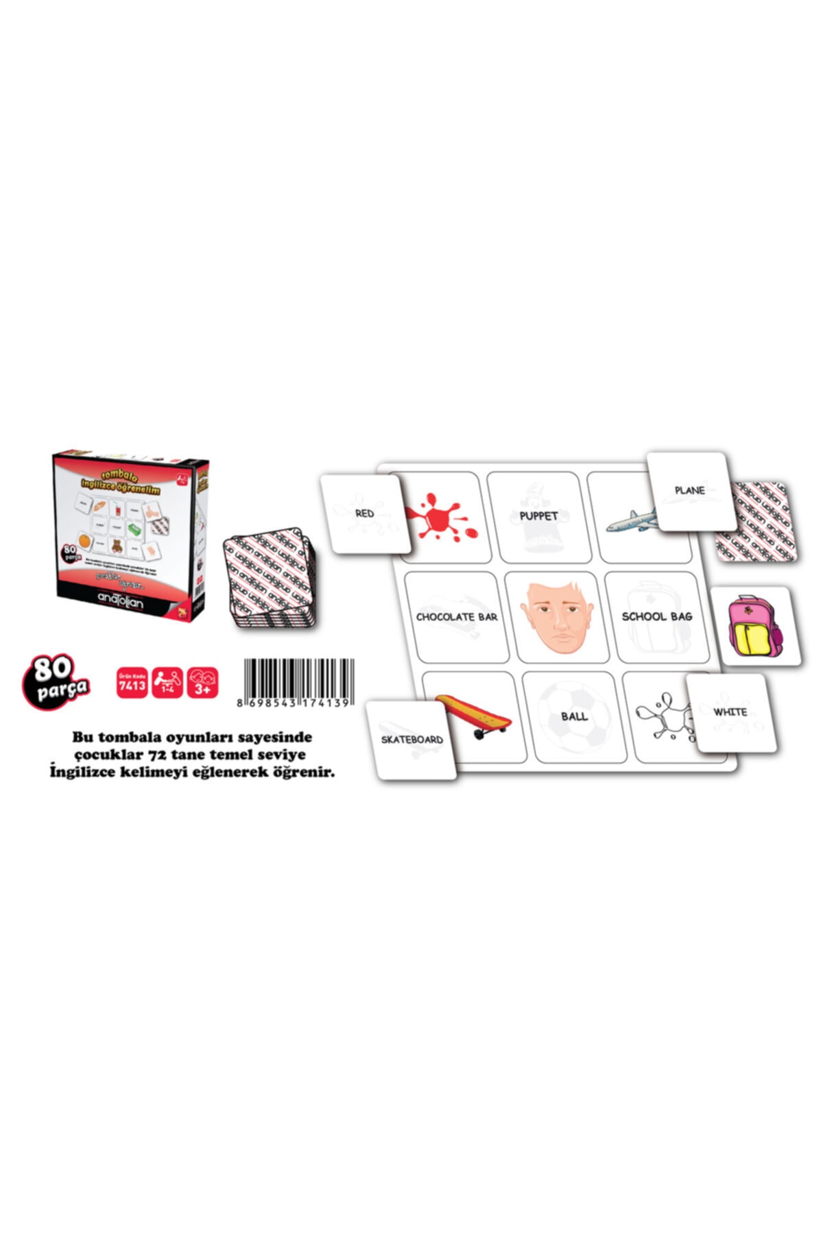 Anatolian Puzzle 80 Parça - Tombala: Ingilizce Öğrenelim - 7413