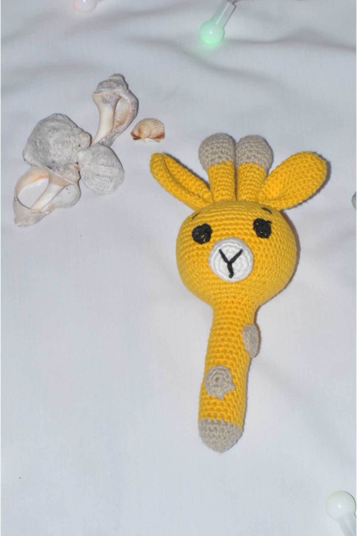 ByBuSe Baby Organik Amigurumi Zürafa Diş Kaşıyıcı Çıngırak