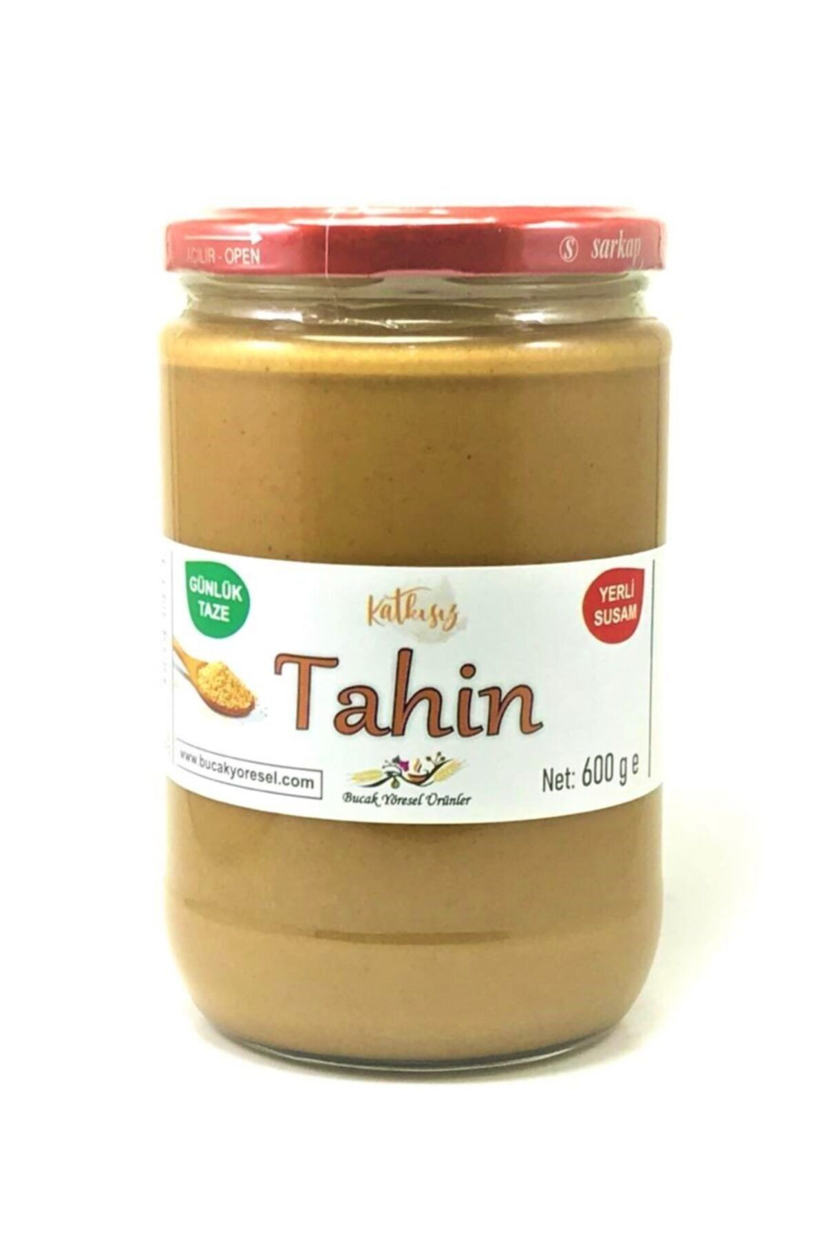 Bucak Yöresel Ürünler Çifte Kavrulmuş Tahin 600 G, Yerli Susamdan, Günlük Taze Çekim