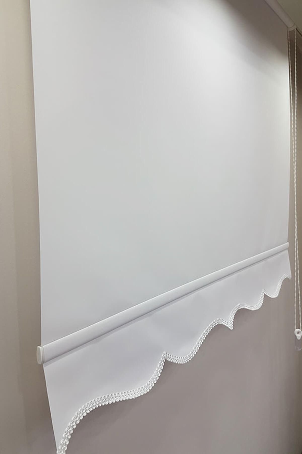 DEMİR TEKSTİL Düz Stor Ekru Dilimli 220 X 200