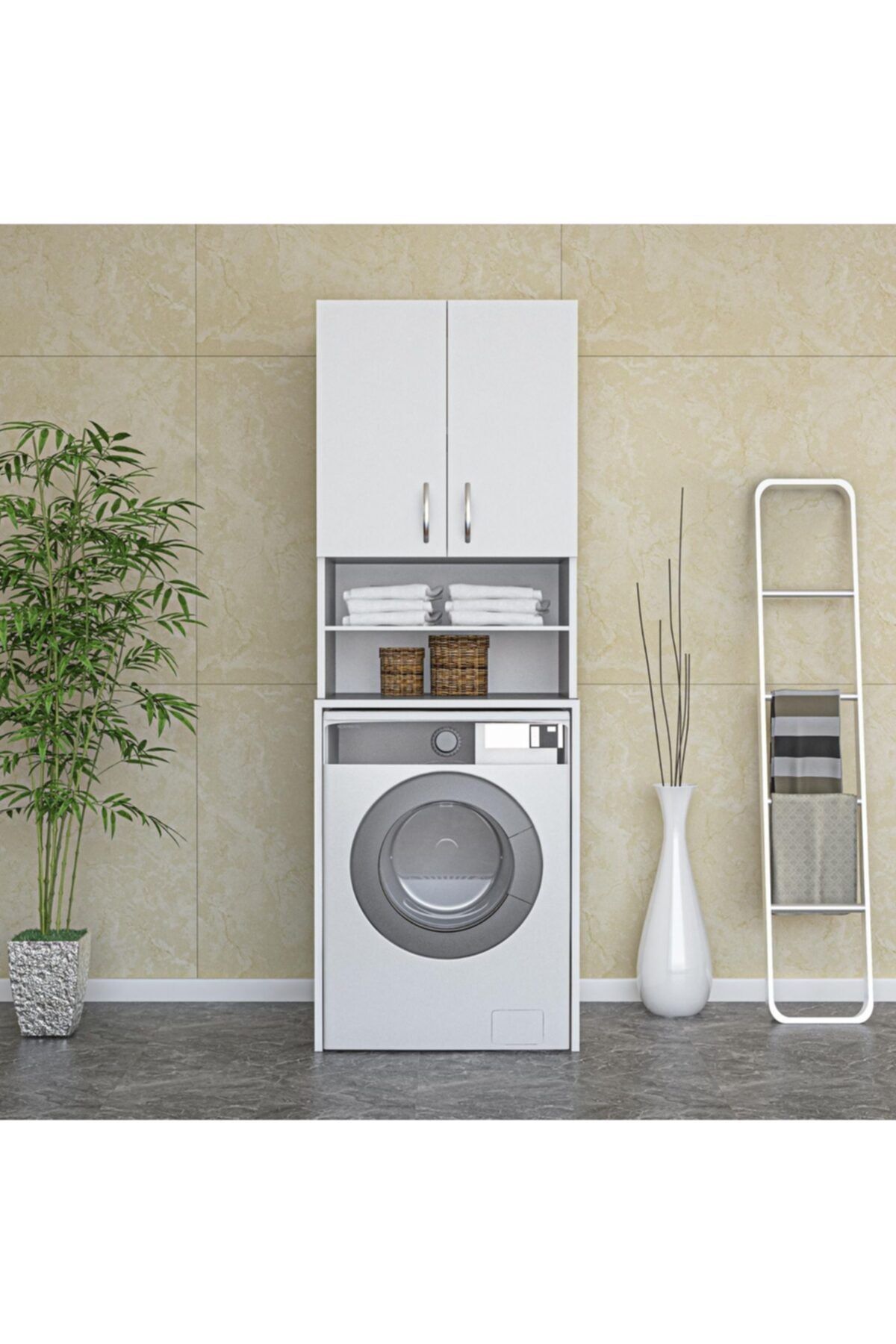 ARS GRUP MOBİLYA Çamaşır Makinesi Dolabı,raflı Banyo Dolabı,çok Amaçlı Banyo Dolabı