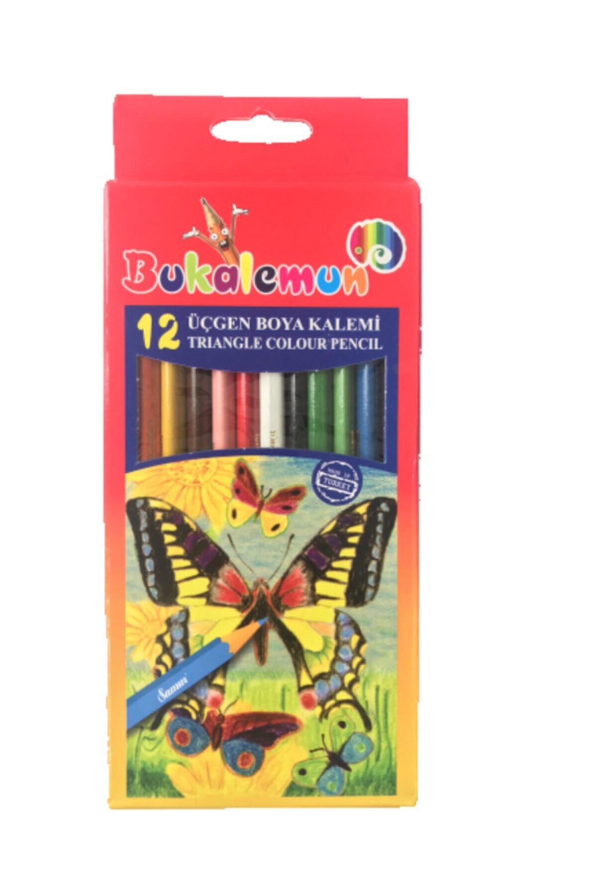 Bukalemun 12'li Tam Boy Kuru Boya Kalemi -üçgen