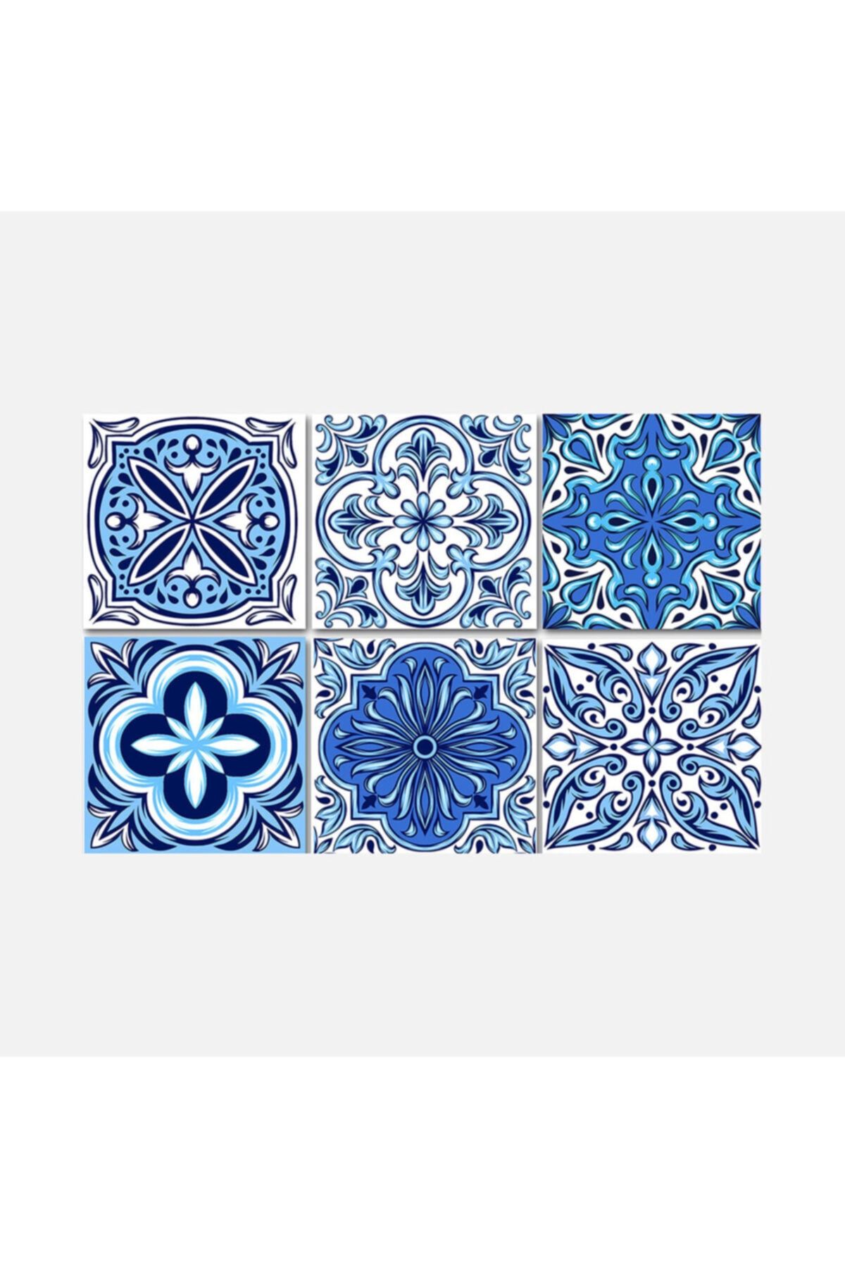 TİNK Mavilim Desenli Pvc Karo 20x20 Cm 6'lı Paket