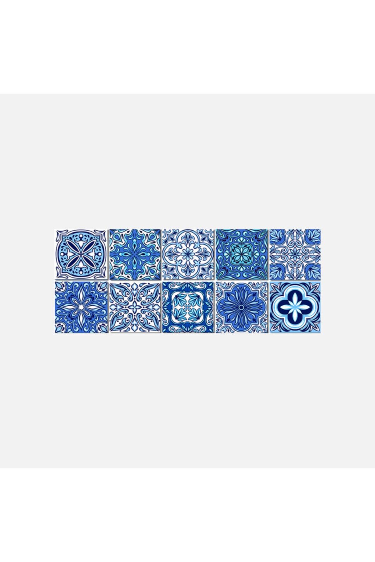 TİNK Mavilim Desenli Pvc Karo 15x15 Cm 10'lu Paket