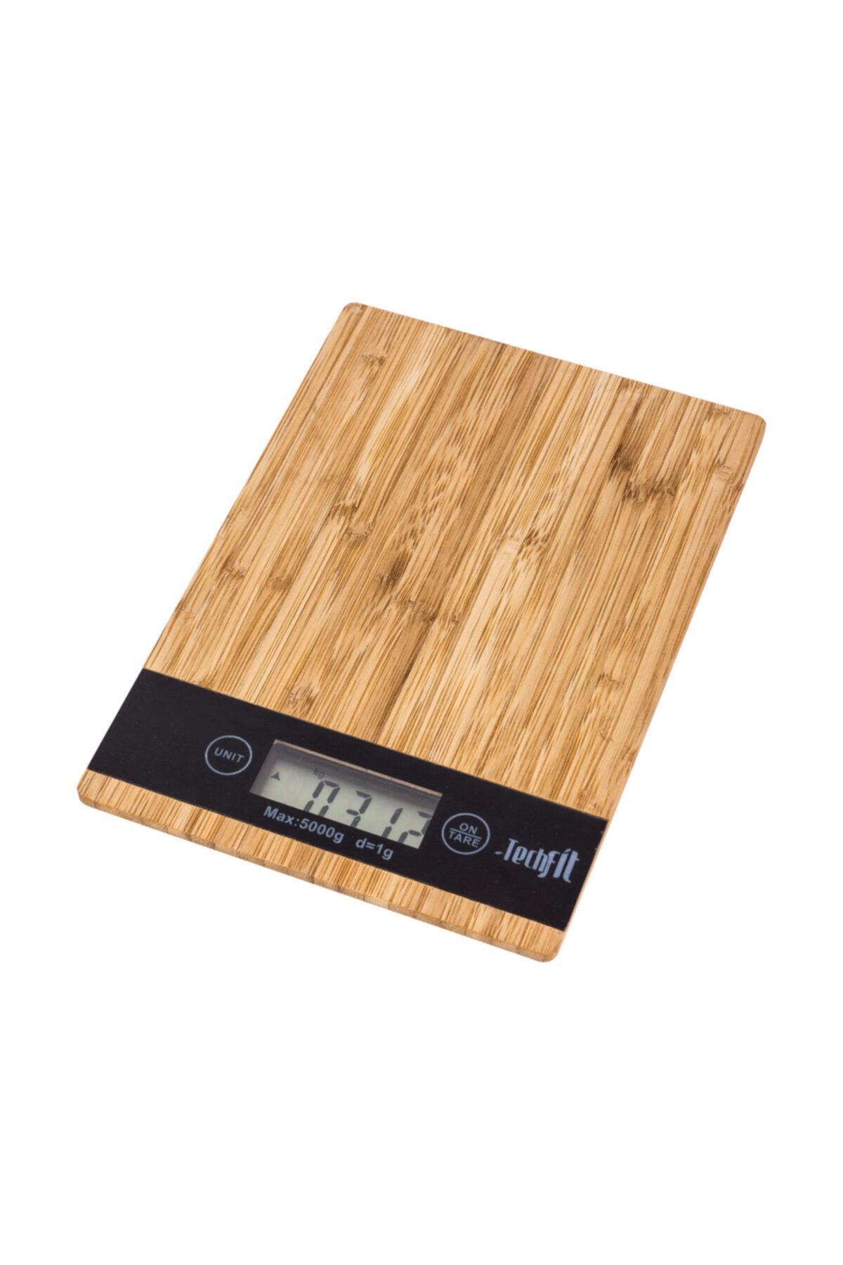 Techfit Bambu 1 Gr-5 Kg A Kalite Lüks Dijital Ekranlı Ahşap Hassas Elektronik Mutfak Terazisi-tartısı
