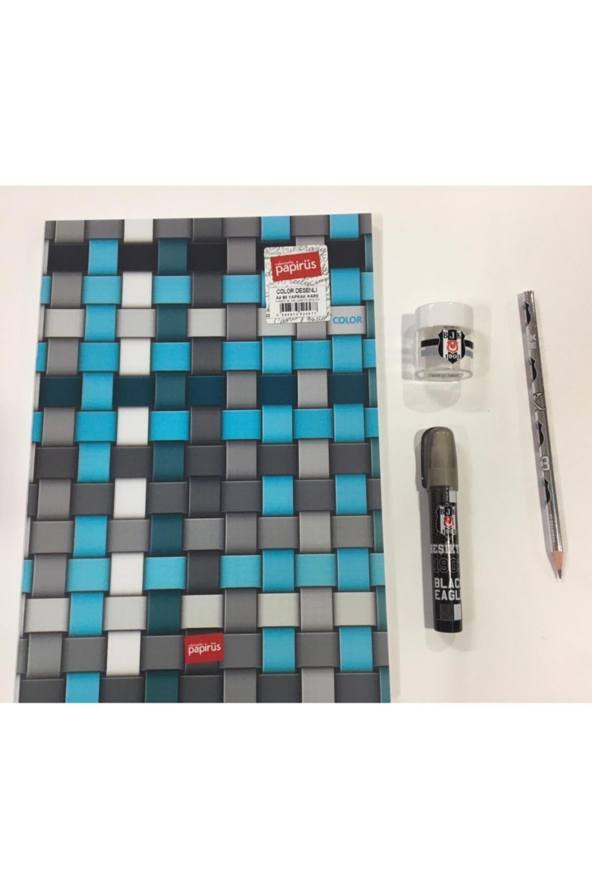 PaPirüs Kıratsiye Seti A4 Defter, Uçlu Kalem, Silgi, Kalemtraş