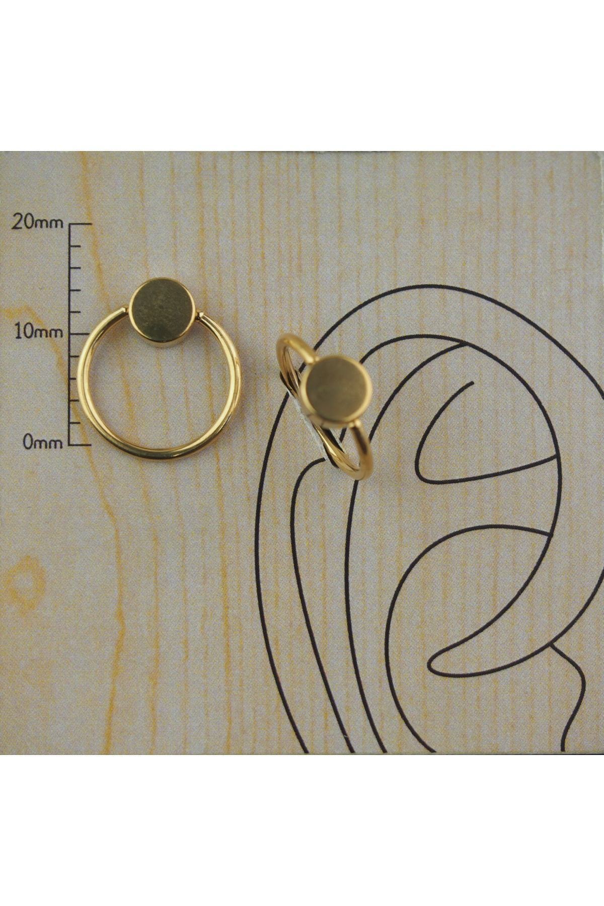 TAKIDAN Disk Gold Halka Cerrahi Çelik Kıkırdak Tragus Septum Meme Piercing&küpe 10mm