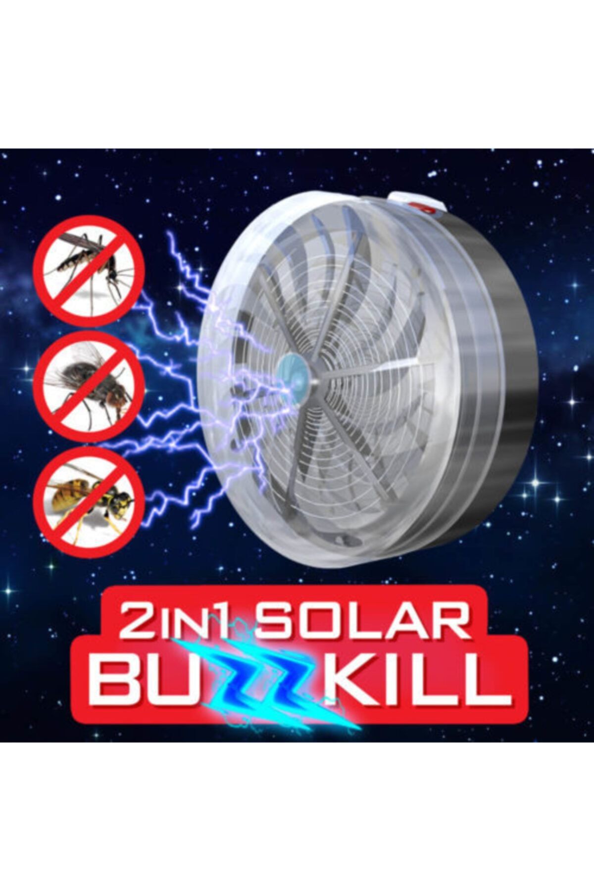 Hibrit Shop Güneş Enerjili Vantuzlu Solar Sinek Kıran Haşere Böcek Kovucu