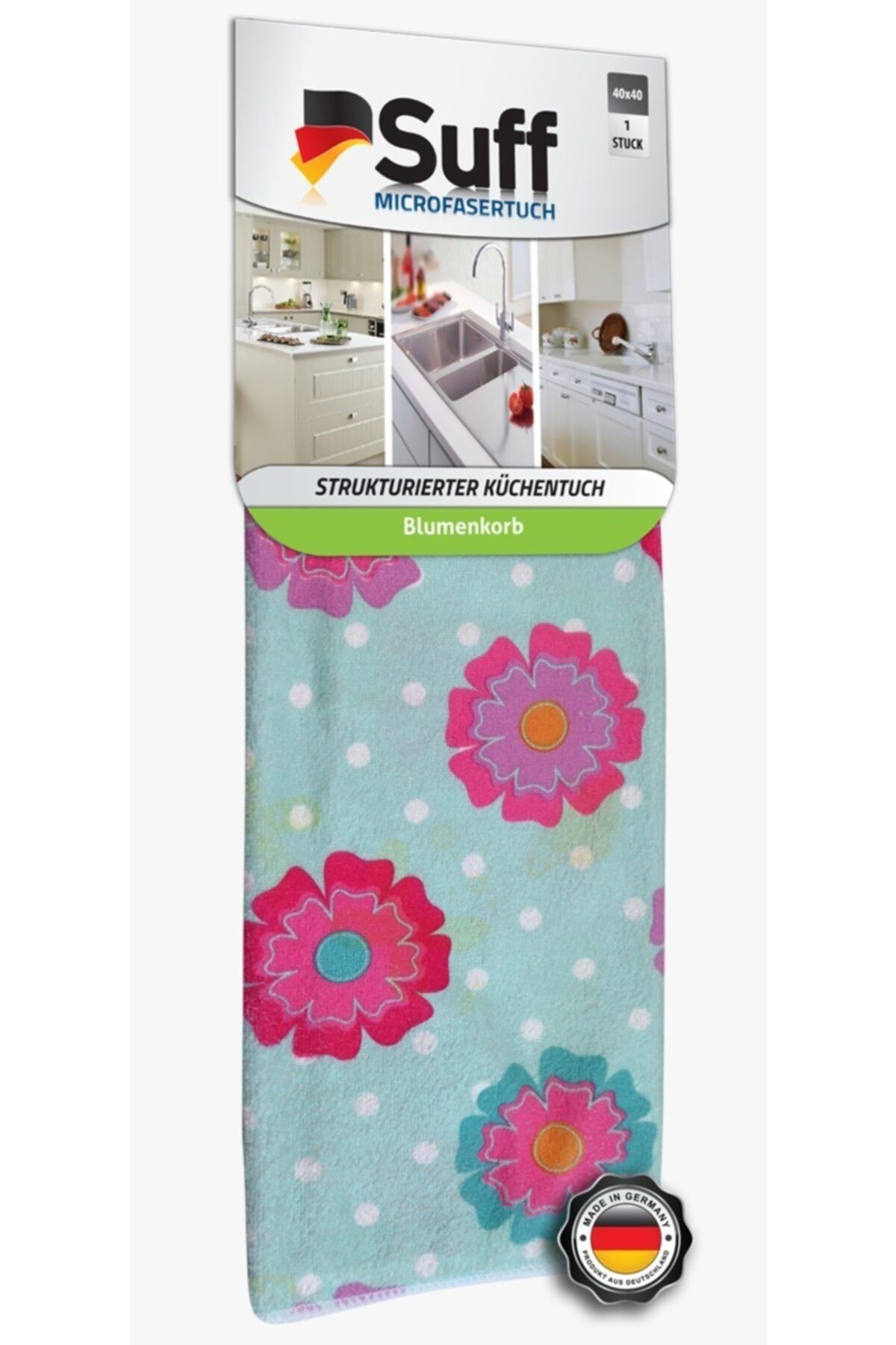 Suff Çiçek Sepeti Mikrofiber Bulaşık Kurulama Bezi (40x40cm)