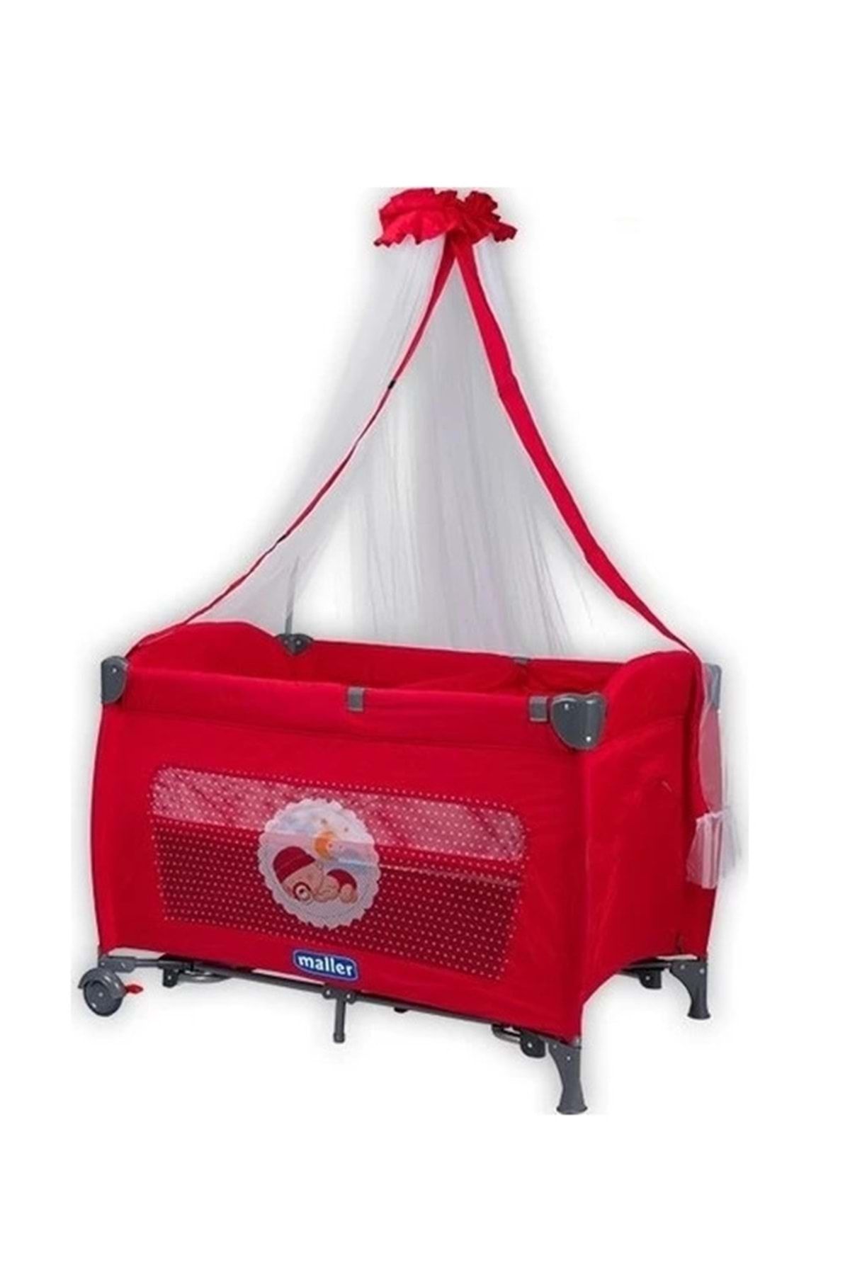 Maller Linda Cibinlikli Oyun Parkı 70 X 110 Cm Kırmızı
