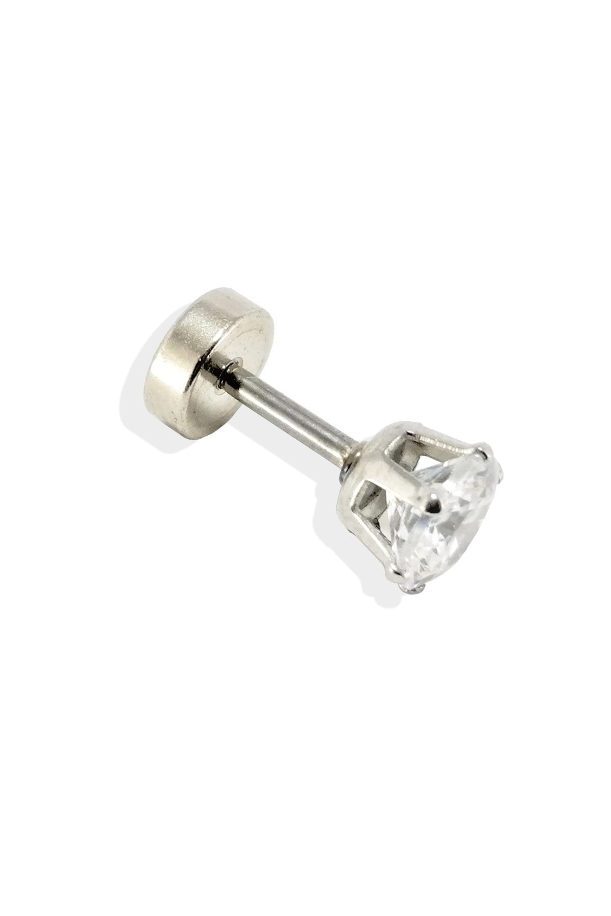TÜKKAN ACCESSORİES Zirkon Taşlı 316l Cerrahi Çelik Kıkırdak,tragus,kulak Piercing