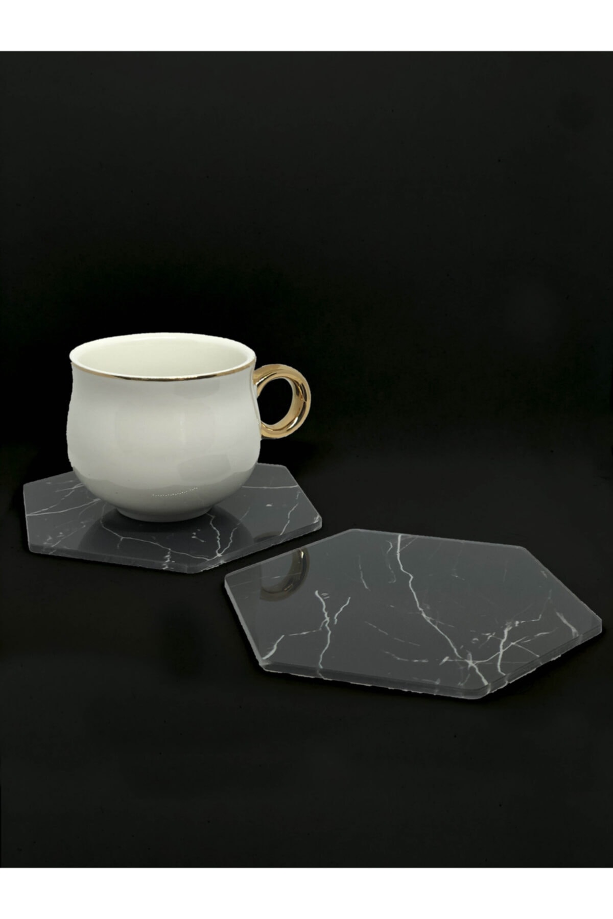 EFG BASKI VE REKLAM Efg Design Bardak Atlığı Mermer Desenli 4'lü Set