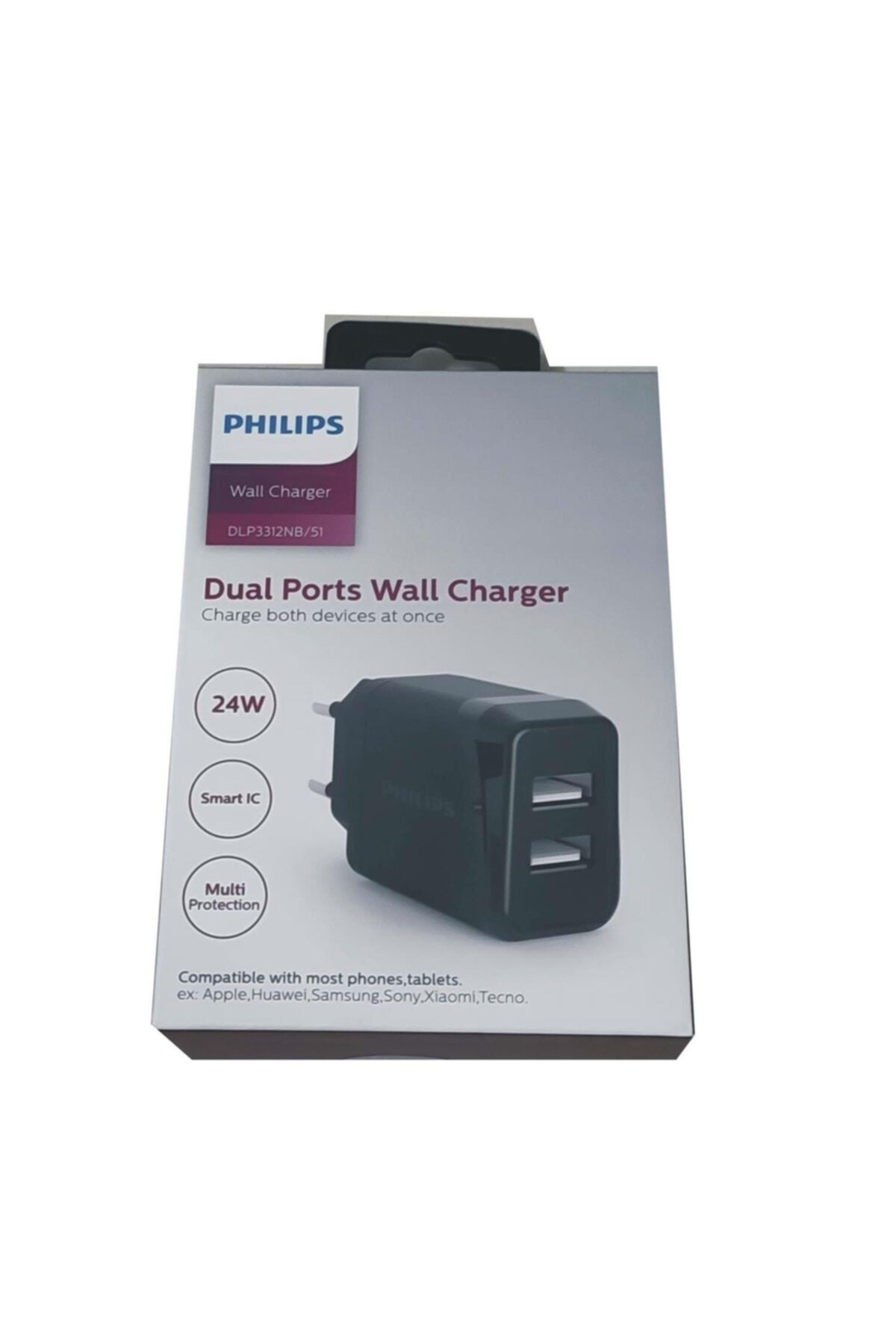 Philips Phılıps Dlp3312nb/51 24w 2.4a Çift Usb Akıllı Hızlı Şarj Cihazı