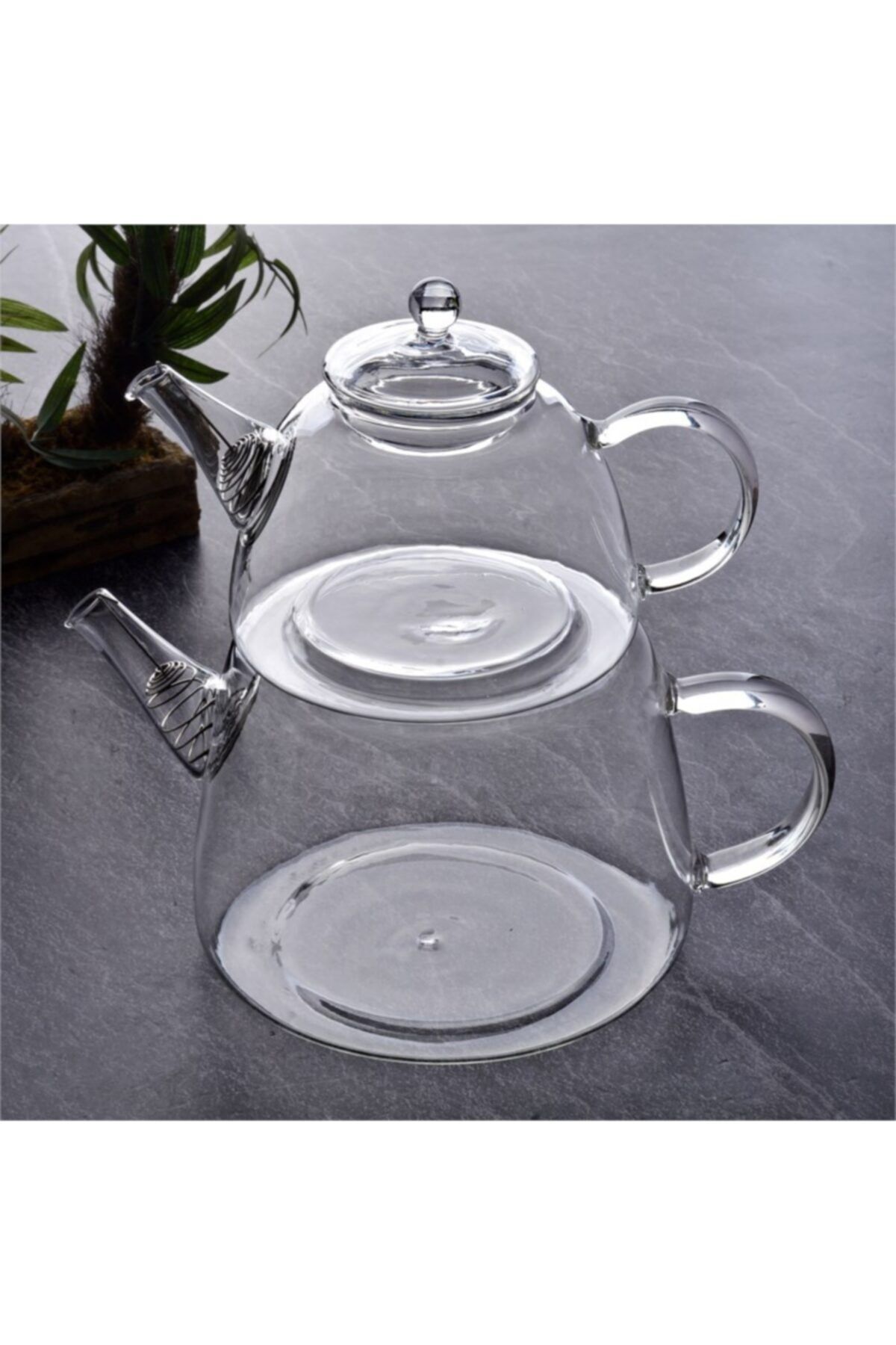 Tohana Borosilikat Cam Çaydanlık 600+1500 Ml