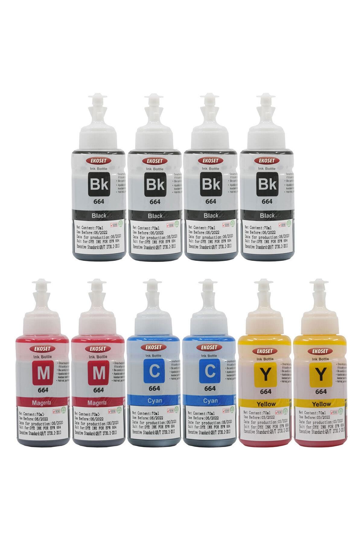 ekoset Epson L1300 L3050 L3060 L3070 Uyumlu Renkli Mürekkep 70 ml 10 Adet