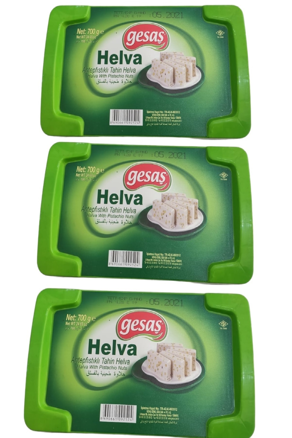 Gesaş Helva Fıstık 700 Gr X 3 Adet