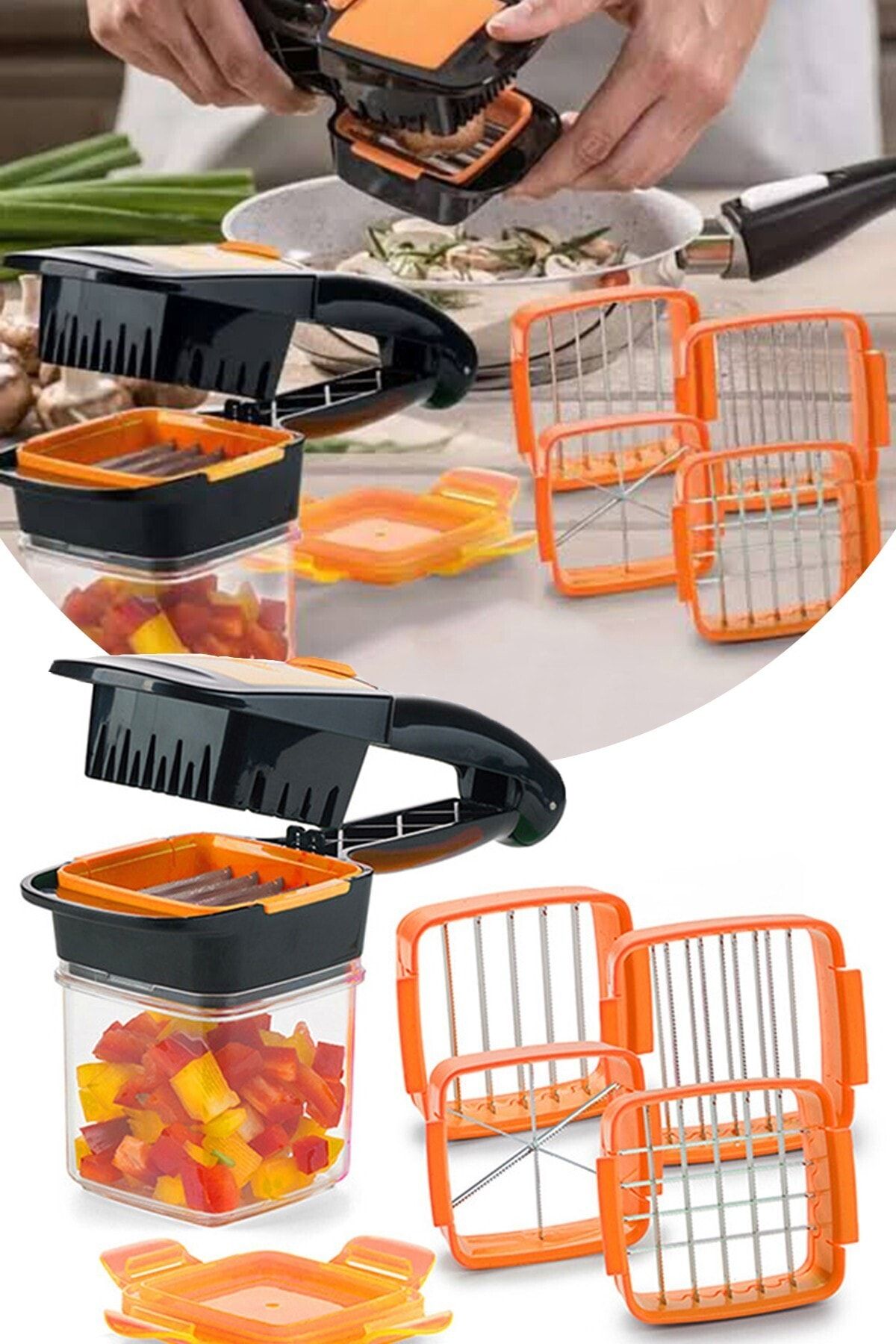 Chermik Nicer Quick 5 In 1 Pratik Hazneli Sebze Meyve Doğrayıcı Dil