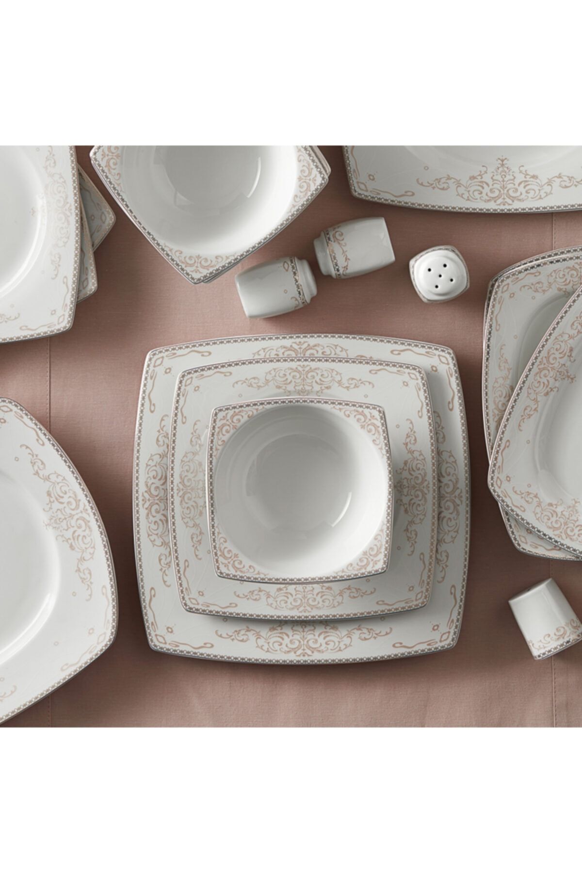Karaca Adelya Fine Cream 60 Parça 12 Kişilik Yemek Takımı