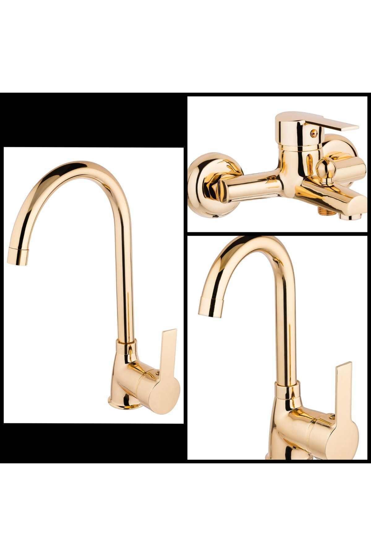 TOPTANCI35 Ema Goldlux Banyo Mutfak Lavabo Bataryası