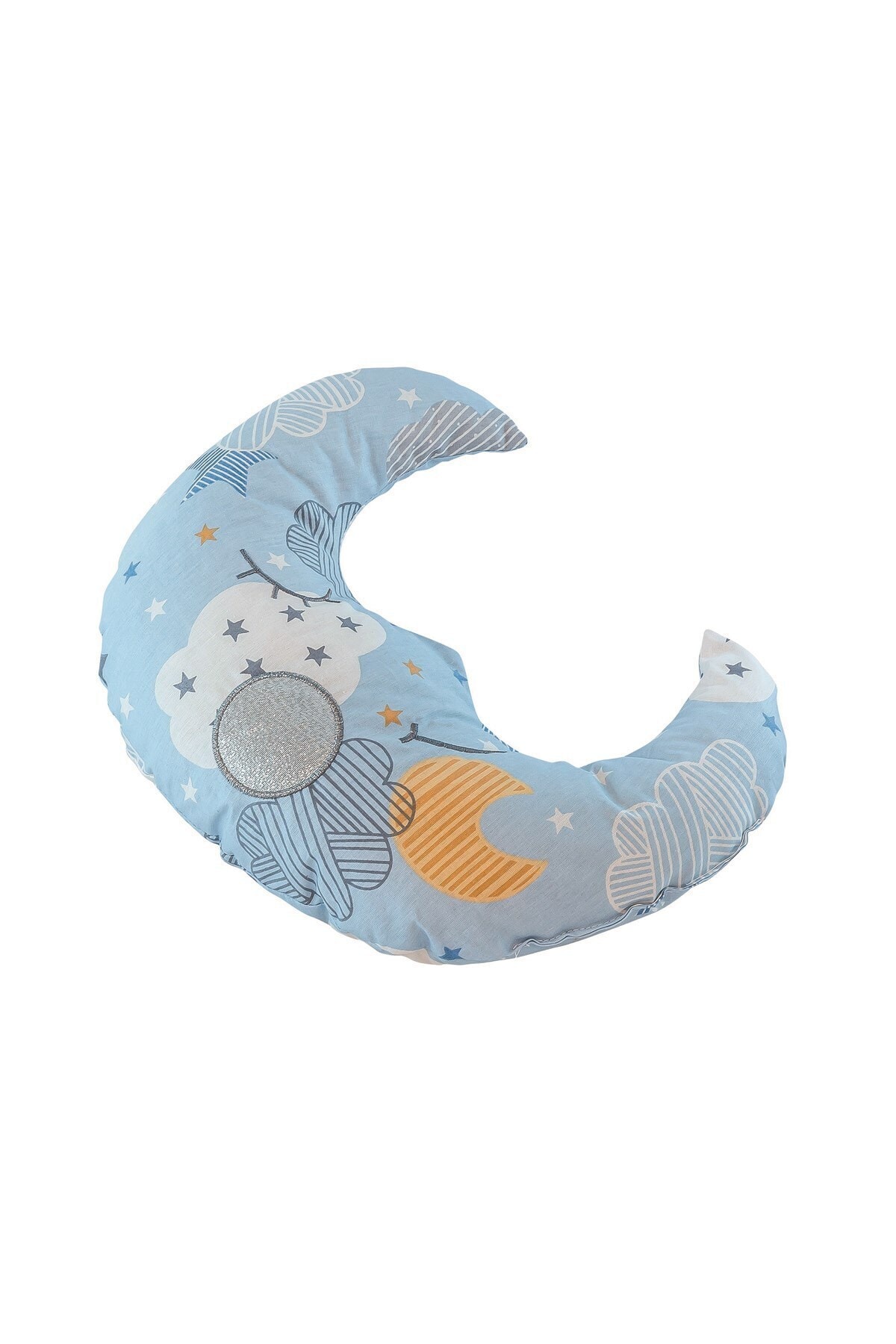 Bibaby Ay Dede Figürlü Kız Erkek Bebek Dekoratif Yastık Mavi