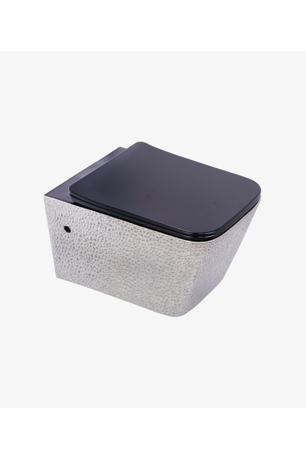 Pure Concept Crocodile Silver Black Kanalsız Asma Klozet+kapak