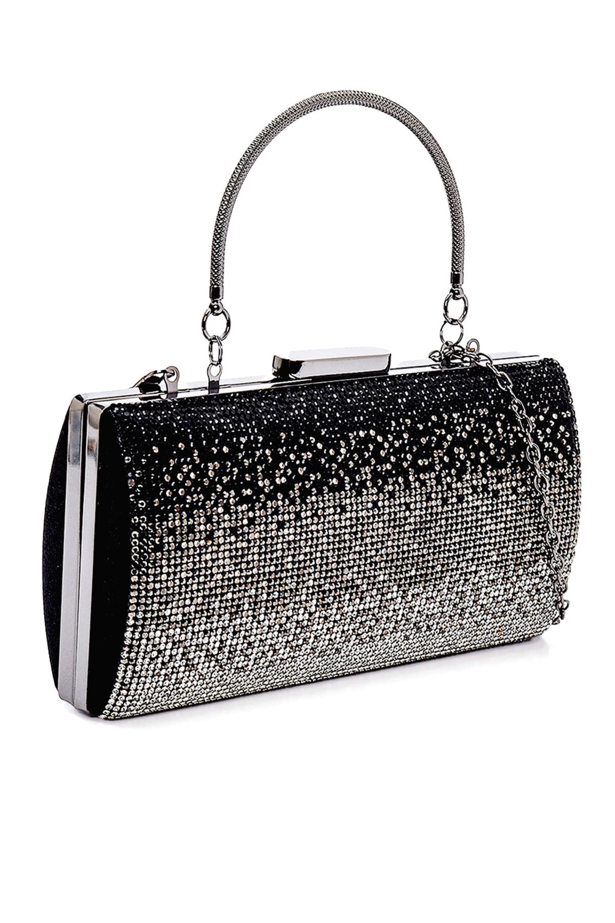 Dark silver hotsell clutch bag