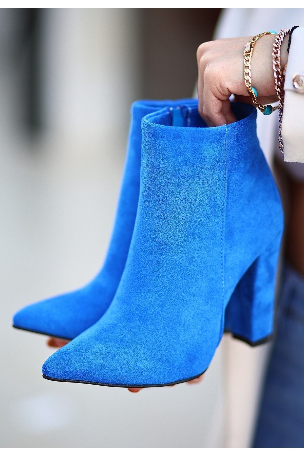 Women's royal blue ankle boots shop