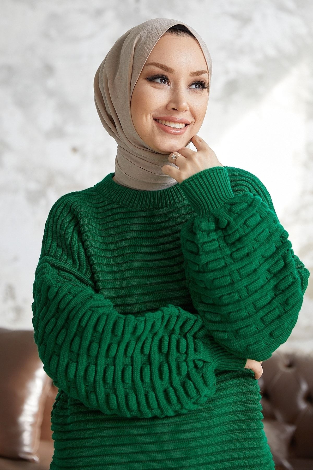 Emerald green discount cable knit sweater
